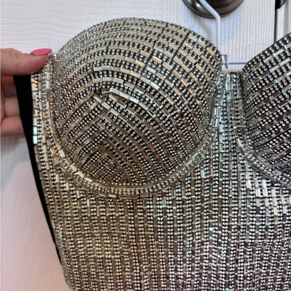 Akira stunning rhinestone corset/ bustier style crop top - Picture 3 of 8